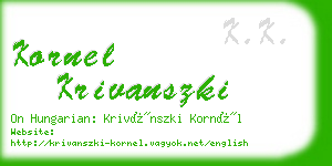 kornel krivanszki business card